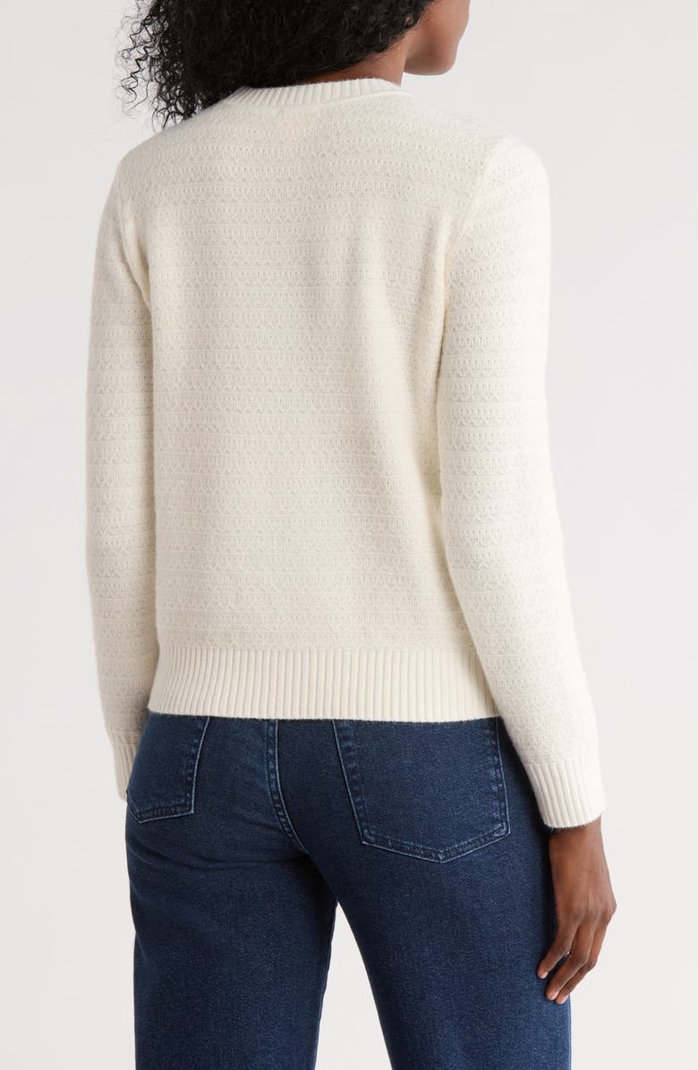 CYRUS Textured Stitch Crewneck Sweater, Alternate, color, Cream