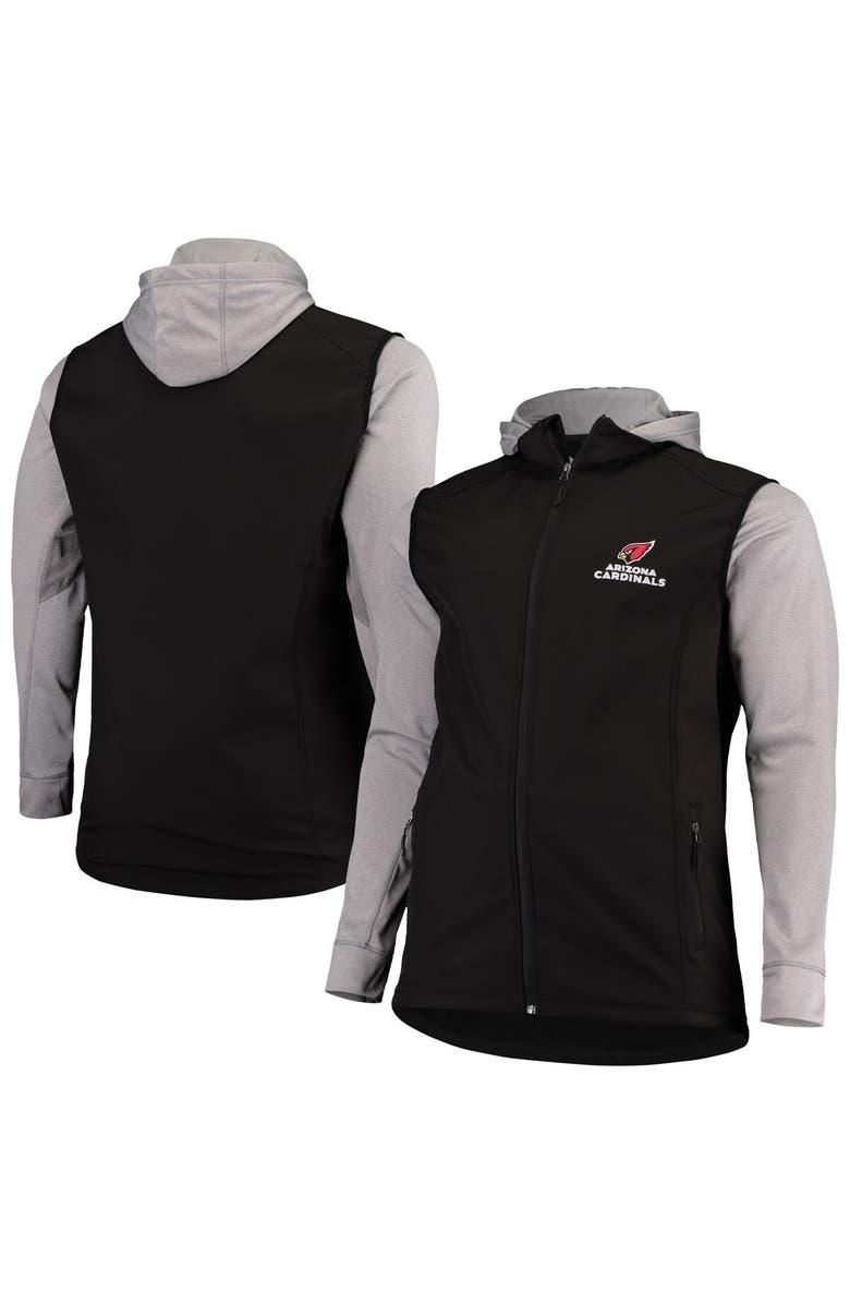 DUNBROOKE Men's Dunbrooke Black/Gray Arizona Cardinals Big & Tall Alpha Full-Zip Hoodie Jacket, Main, color, Black