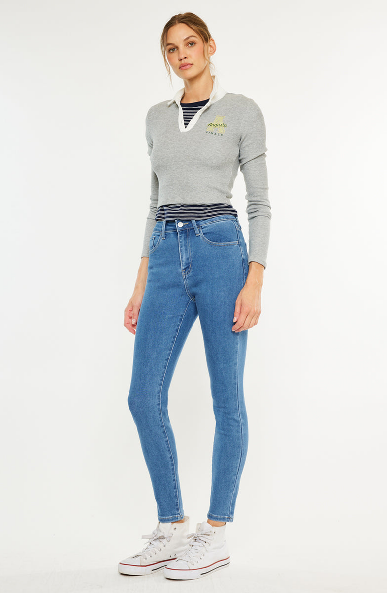 KanCan Bev High Rise Ankle Skinny Jeans, Alternate, color, Medium Wash