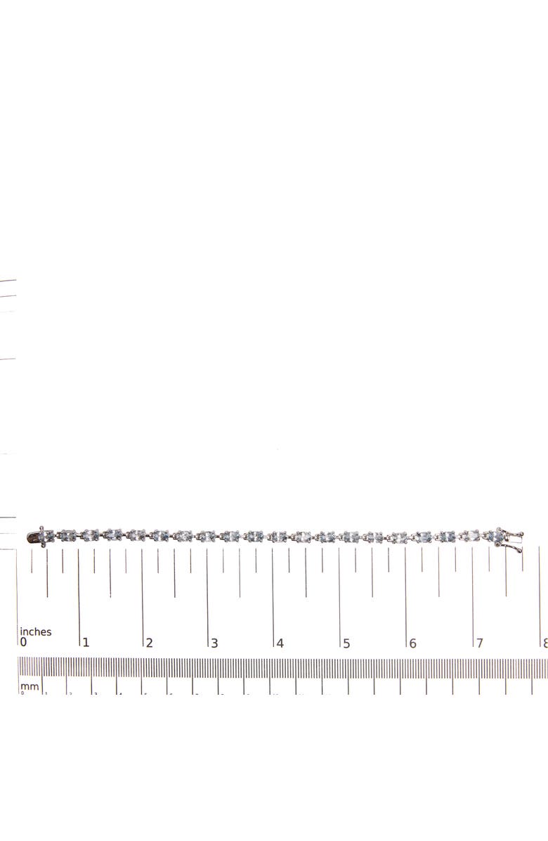 Haus of Brilliance .925 Sterling Silver 11.0 Cttw Oval Shaped Created Light Blue Topaz Link Bracelet, Alternate, color, Silver