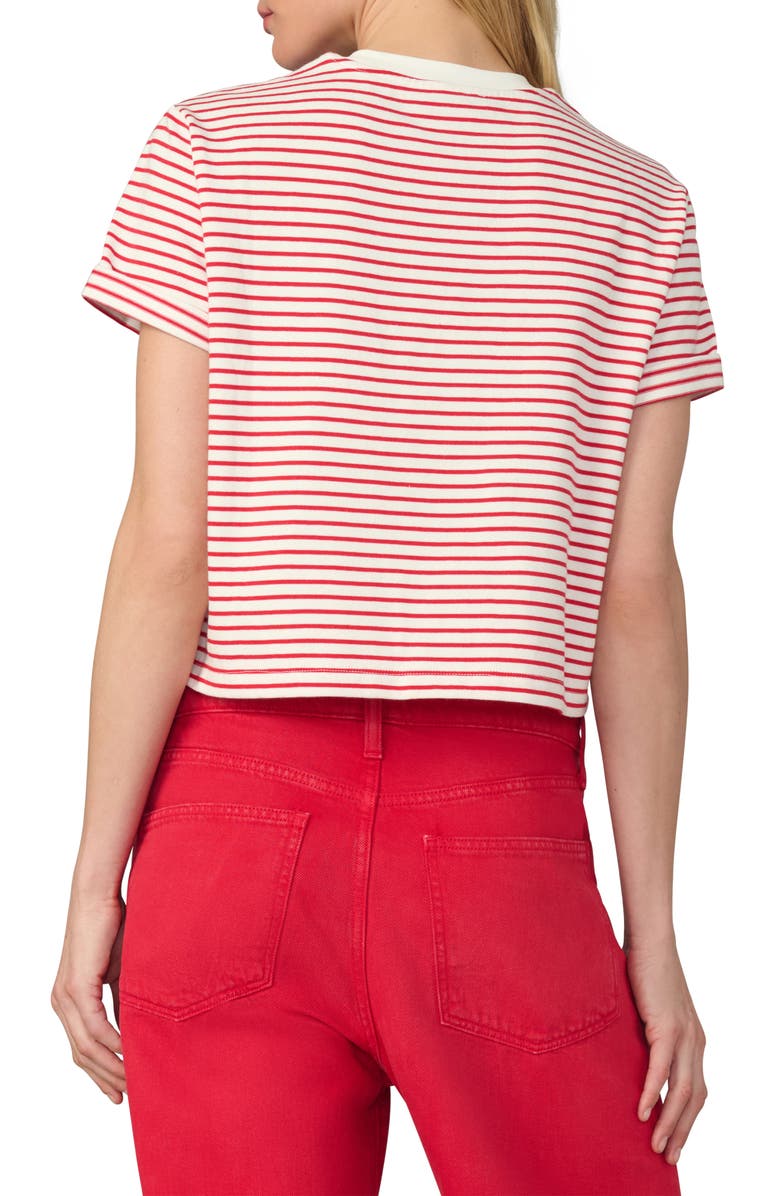 Joe's The Boxy Crop T-Shirt, Alternate, color, White/ Cherry Red Stripe