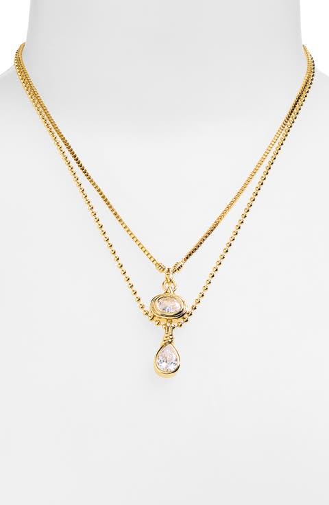 Antoinette Stone Charm Multi Strand Necklace
