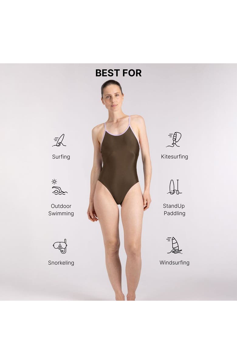 Wallien Liberty Racerback Performance Swimsuit - Women's, Alternate, color, Coffee/Lilac