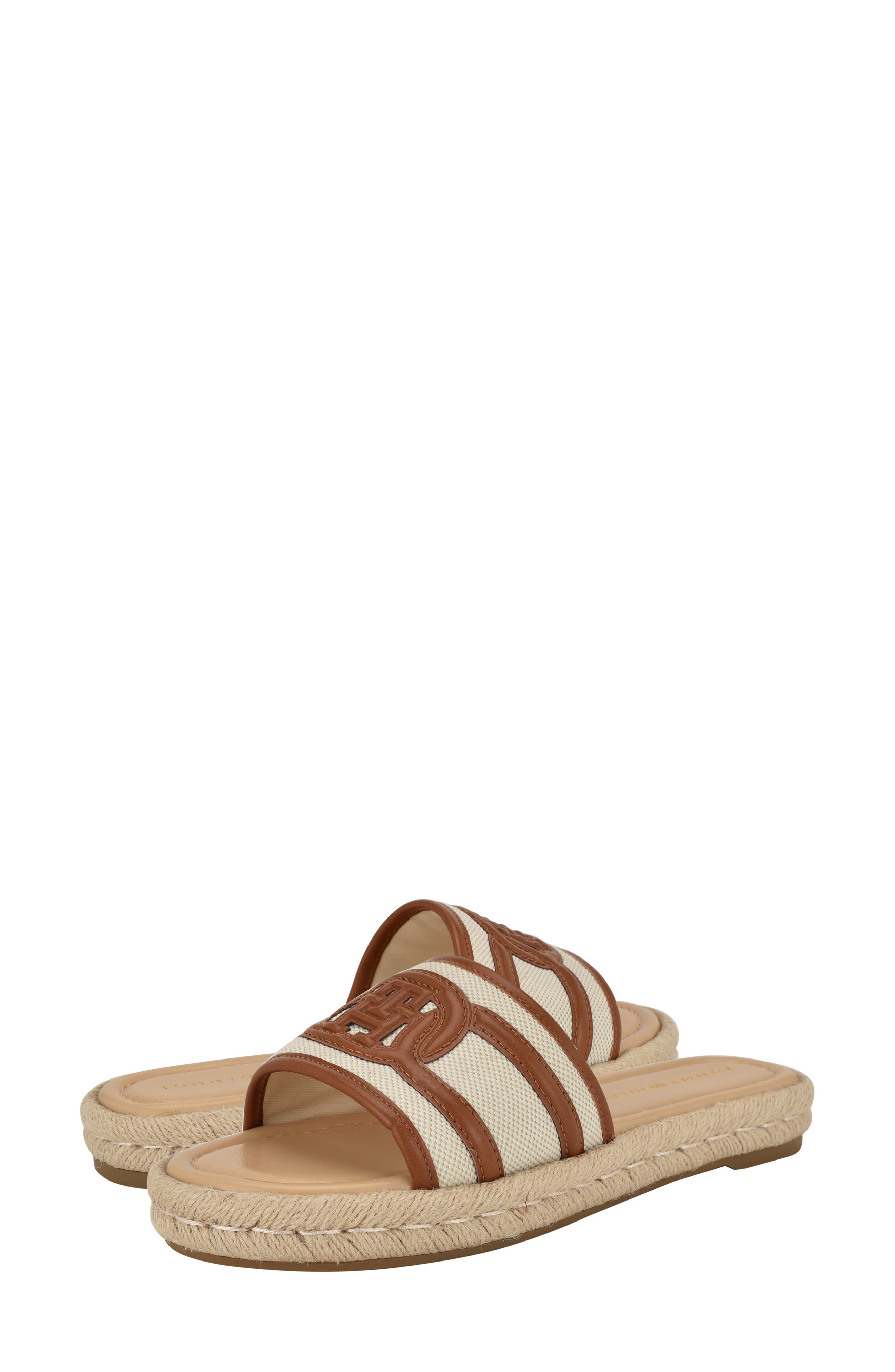 Tommy Hilfiger Hadjea Espadrille Slide Sandal, Alternate, color, Natural/ British Tan