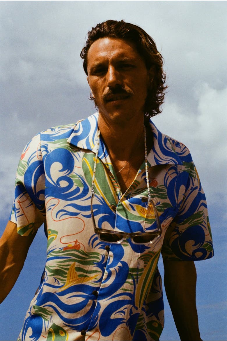 Perfect Cast Cabana Top, Alternate, color, Blue