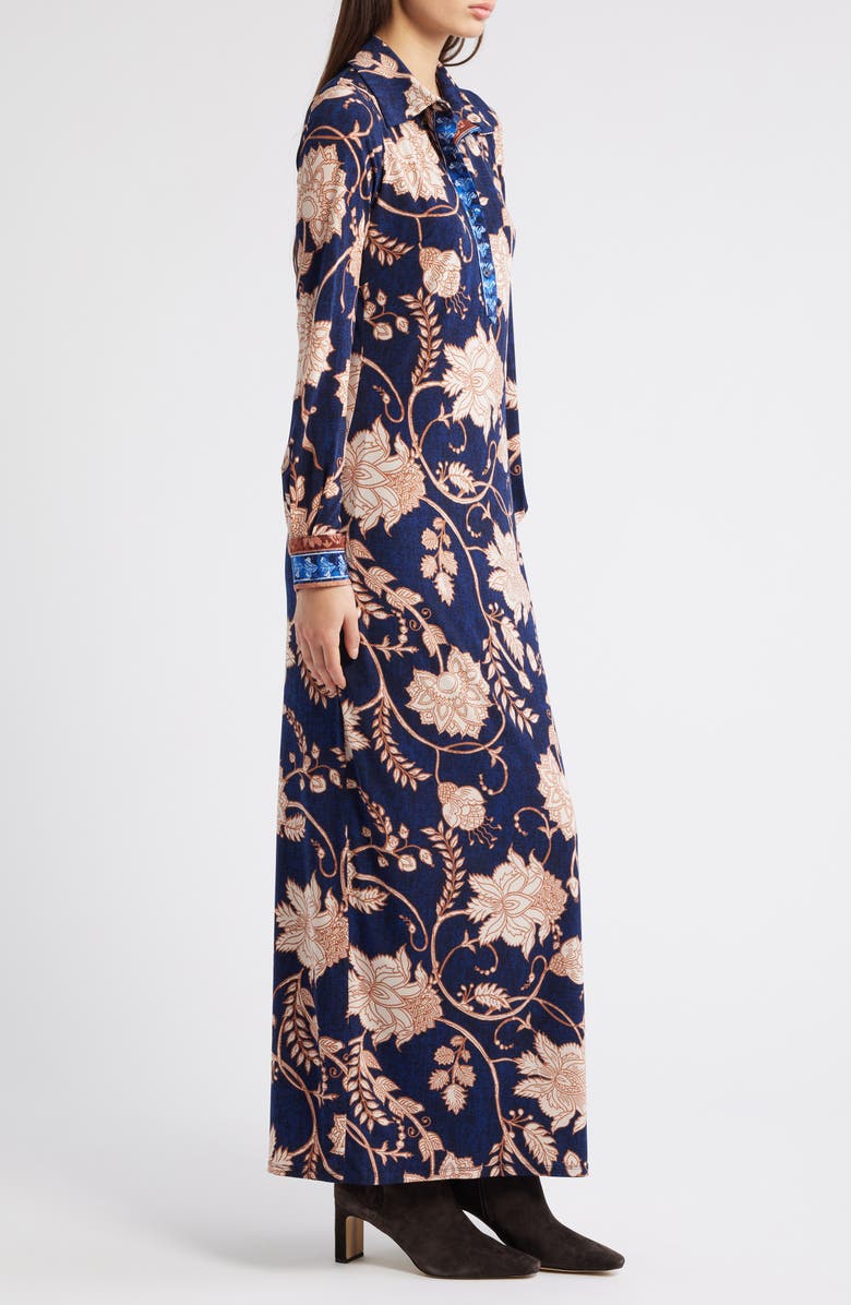 Julia Jordan Floral Print Long Sleeve Dress, Alternate, color, Navy Multi