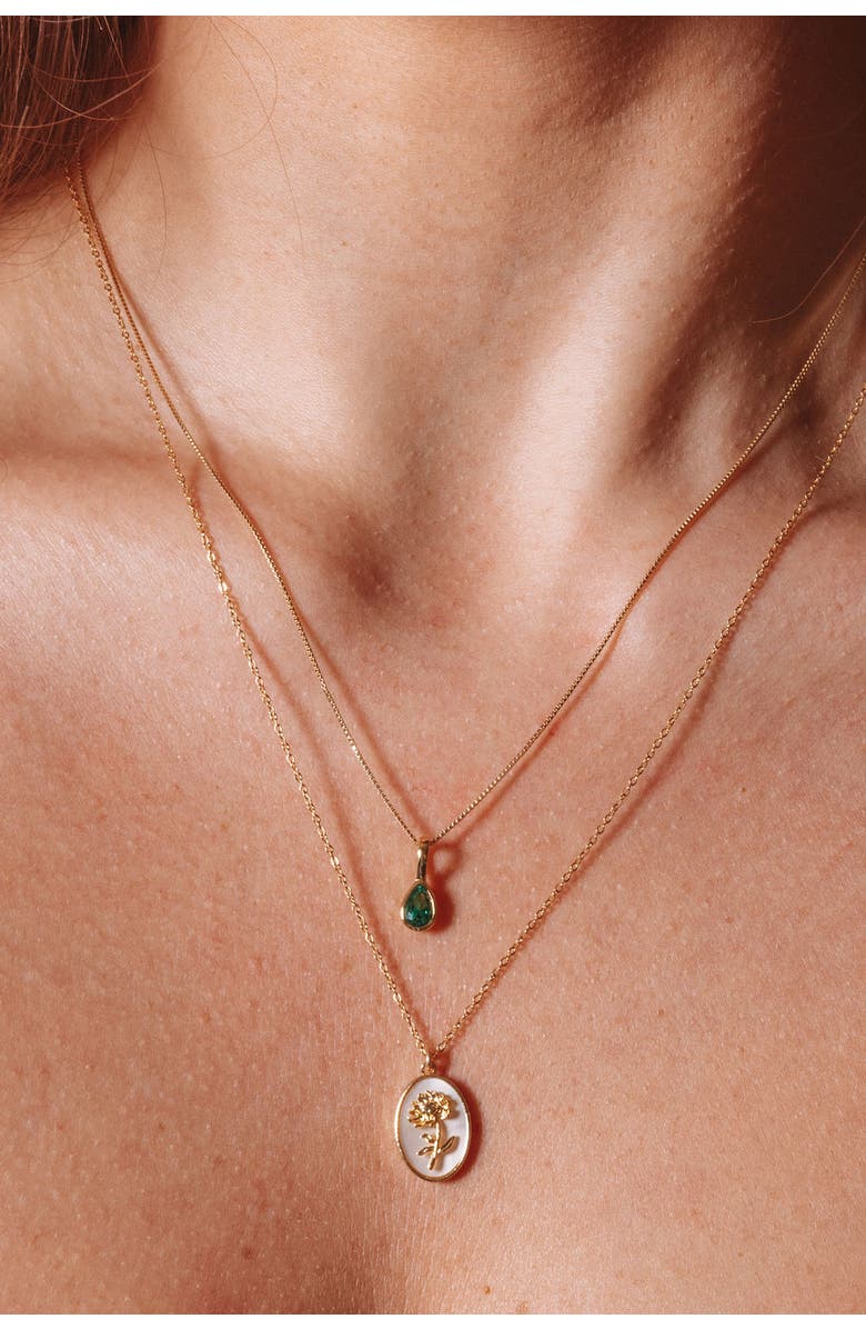 Set & Stones Katrina Birth Flower Necklace, Alternate, color, Gold / June