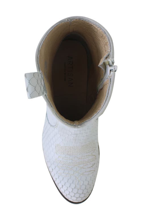 Zigi Artisan Mireya Lizard Embossed Western Boot In Light Blue