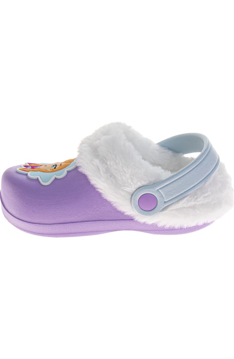 Disney Frozen Anna and Elsa Girls' Clogs - Fuzzy, Fleece-Lined, and Warm Garden Shoes, Alternate, color, Lilac
