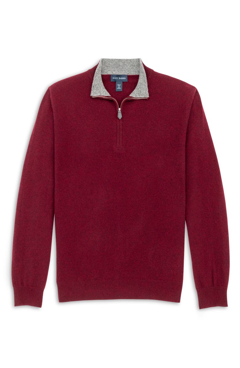 Scott Barber Cashmere Half Zip Pullover, Alternate, color, Port