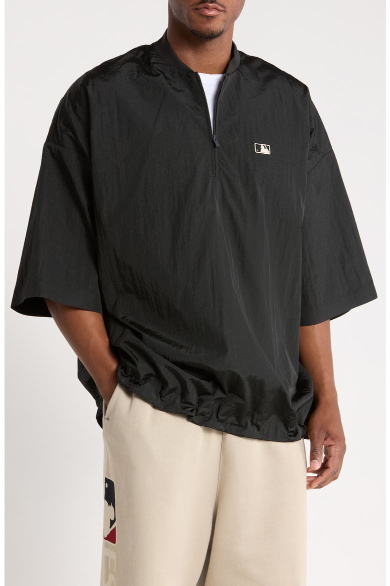 MLB Three-Quarter-Sleeve Pullover, Main, color, BLACK