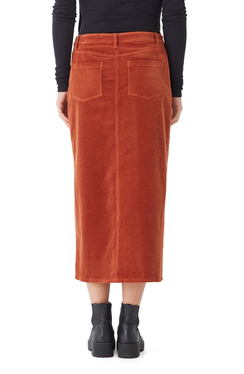 Threads 4 Thought Goldie Stretch Corduroy Midi Skirt, Alternate, color,