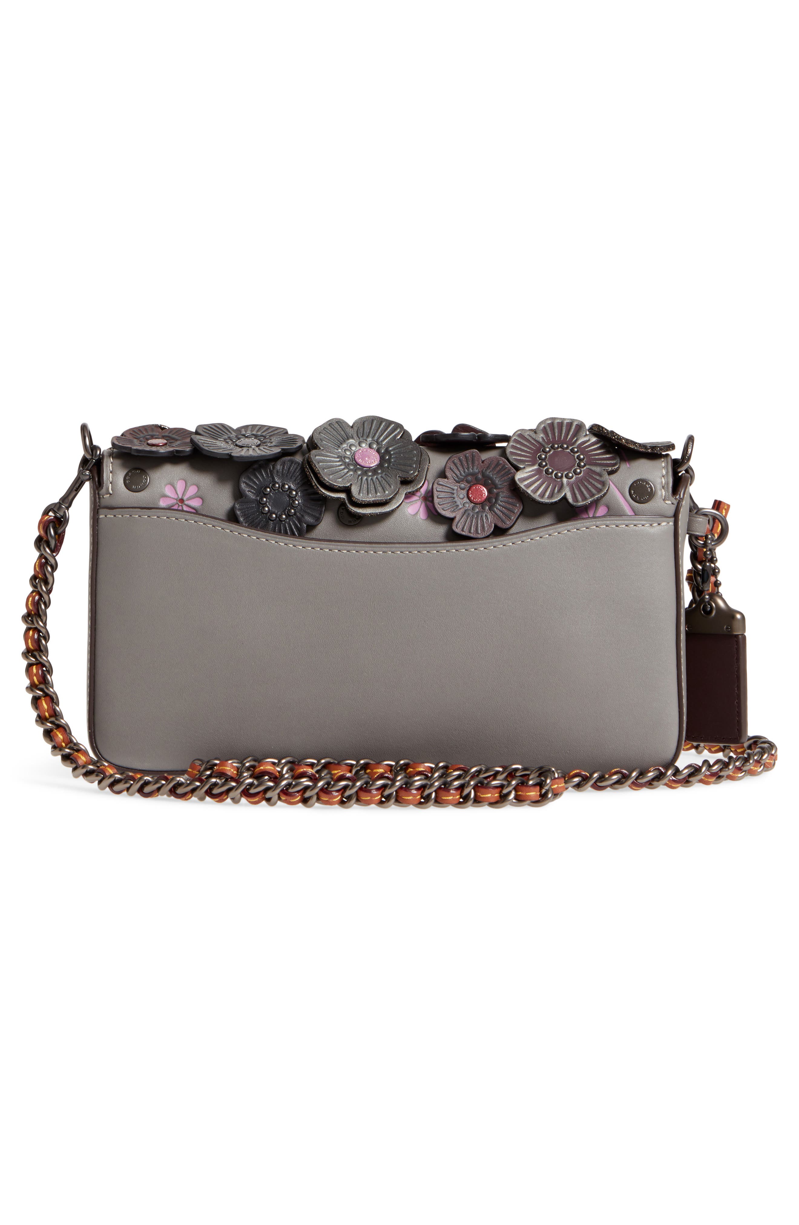 COACH 1941 'Dinky' Flower Appliqué Leather Crossbody Bag, Alternate, color, 