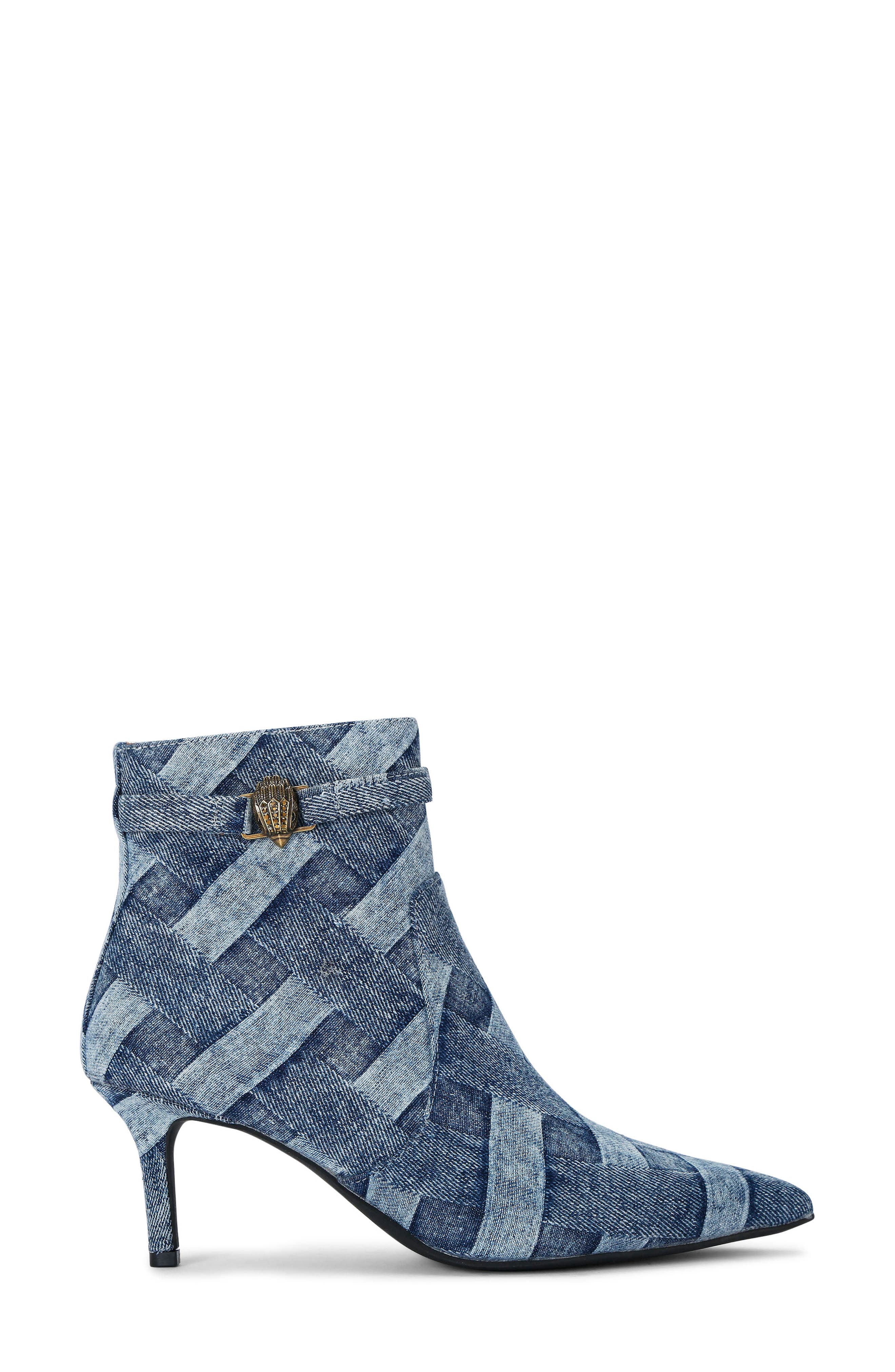 Kurt Geiger London Kensington Denim Flexi Pointed Toe Bootie, Main, color, 