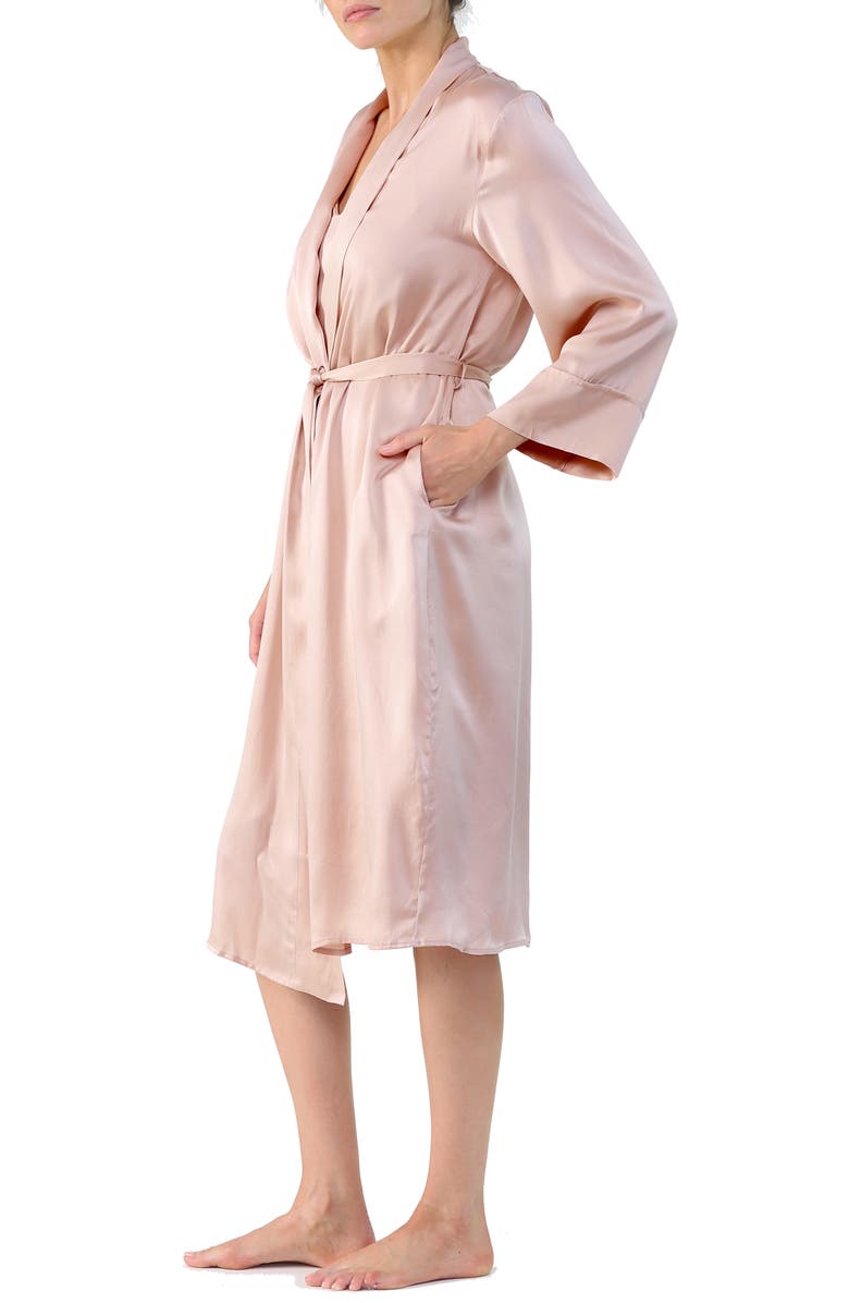 Papinelle Silk Robe, Alternate, color, Papinelle Pink