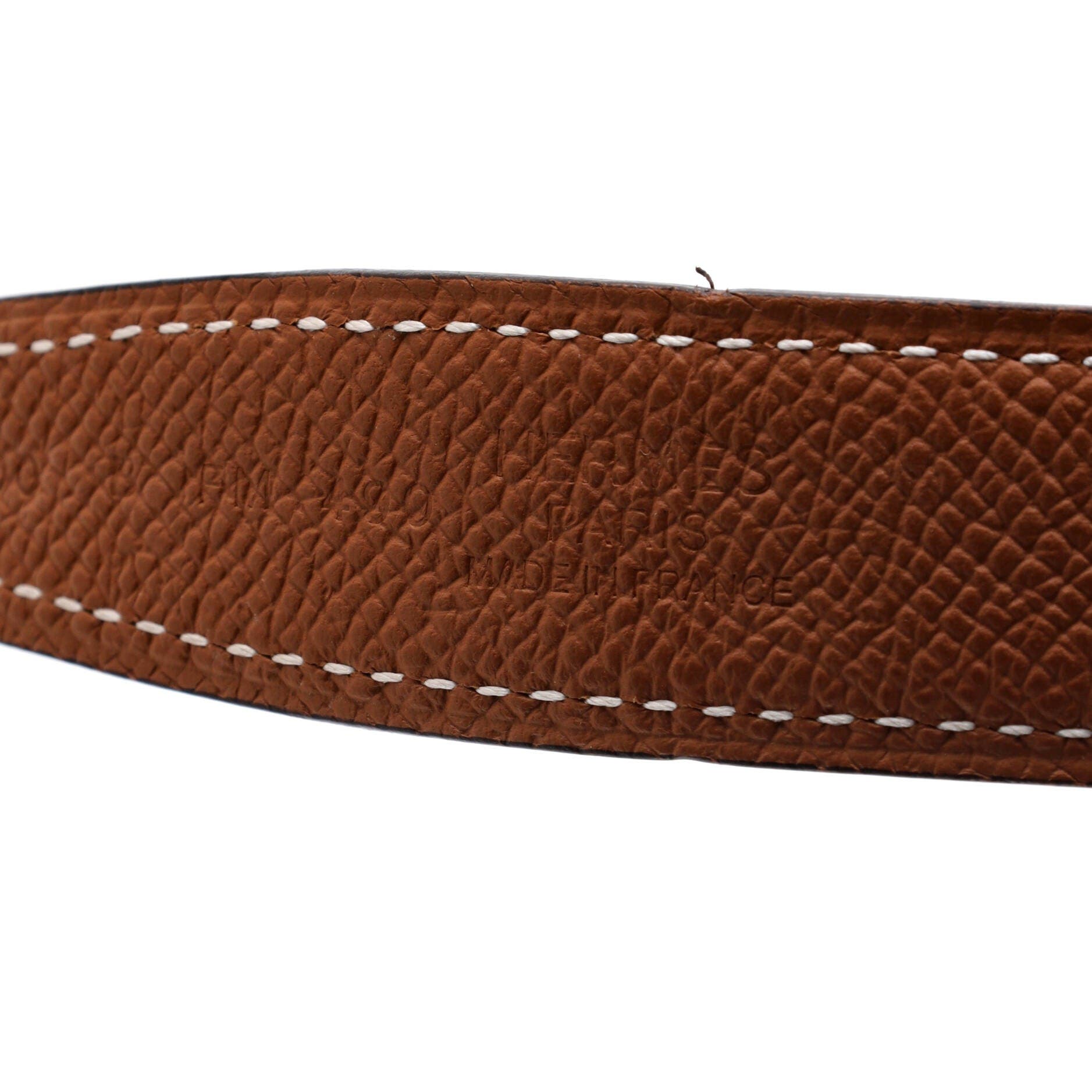 Pre-Owned Hermes Constance Reversible Belt Leather Thin, Alternate, color, Brown