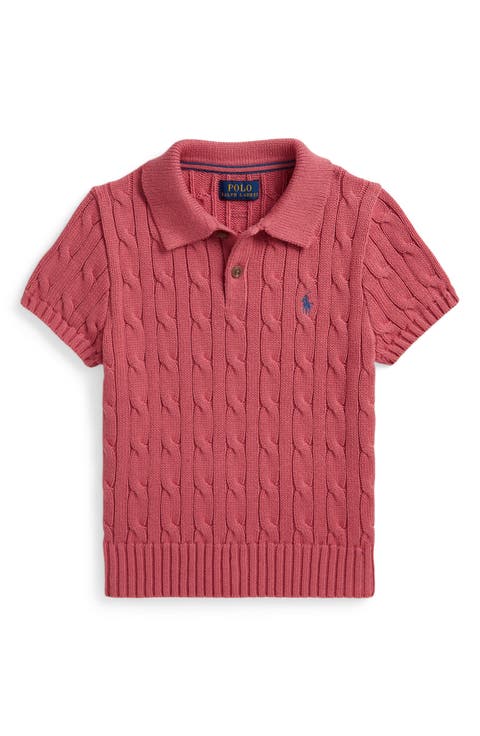 Kids' Cable Short Sleeve Cotton Sweater (Toddler & Little Kid)