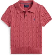 Polo Ralph Lauren Kids' Cable Short Sleeve Cotton Sweater