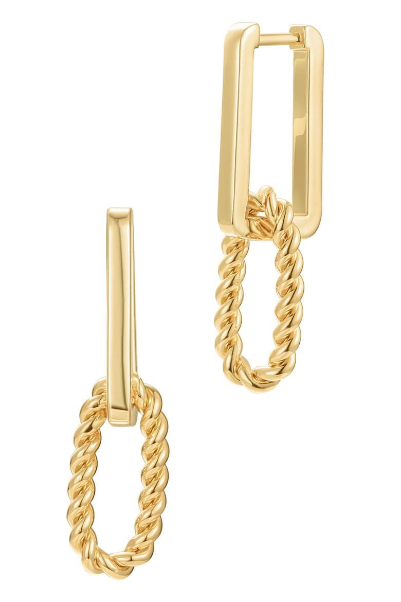 Mixed Link Drop Earrings, Main, color, GOLD