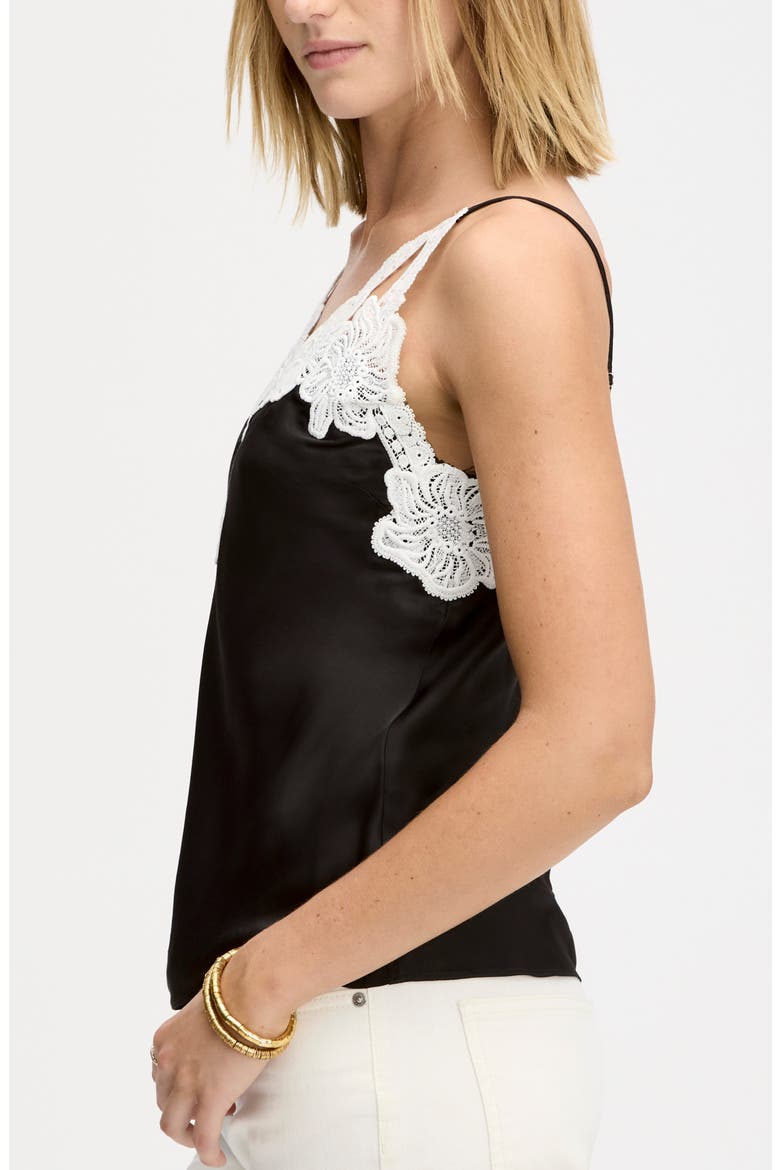 Lace Trim Top, Alternate, color, TRUE BLACK