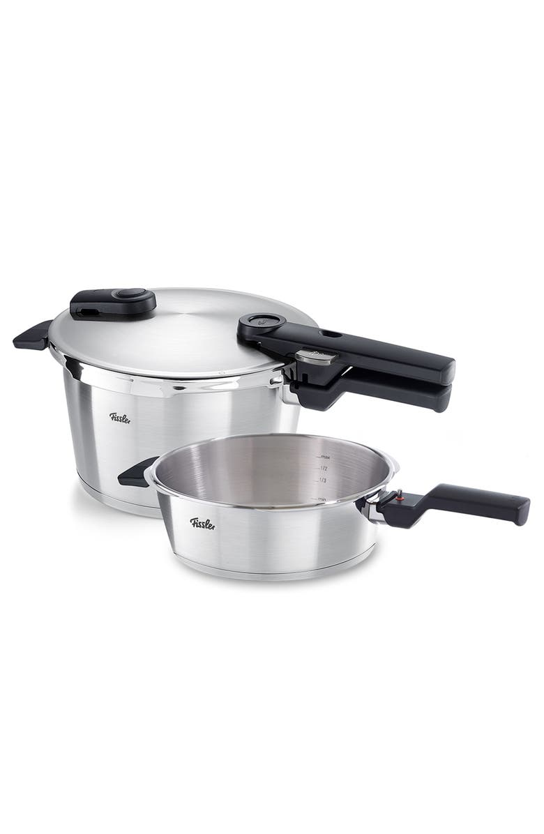 Fissler Vitaquick Premium Set, Pressure Skillet and Pressure Cooker, Main, color, Stainless Steel