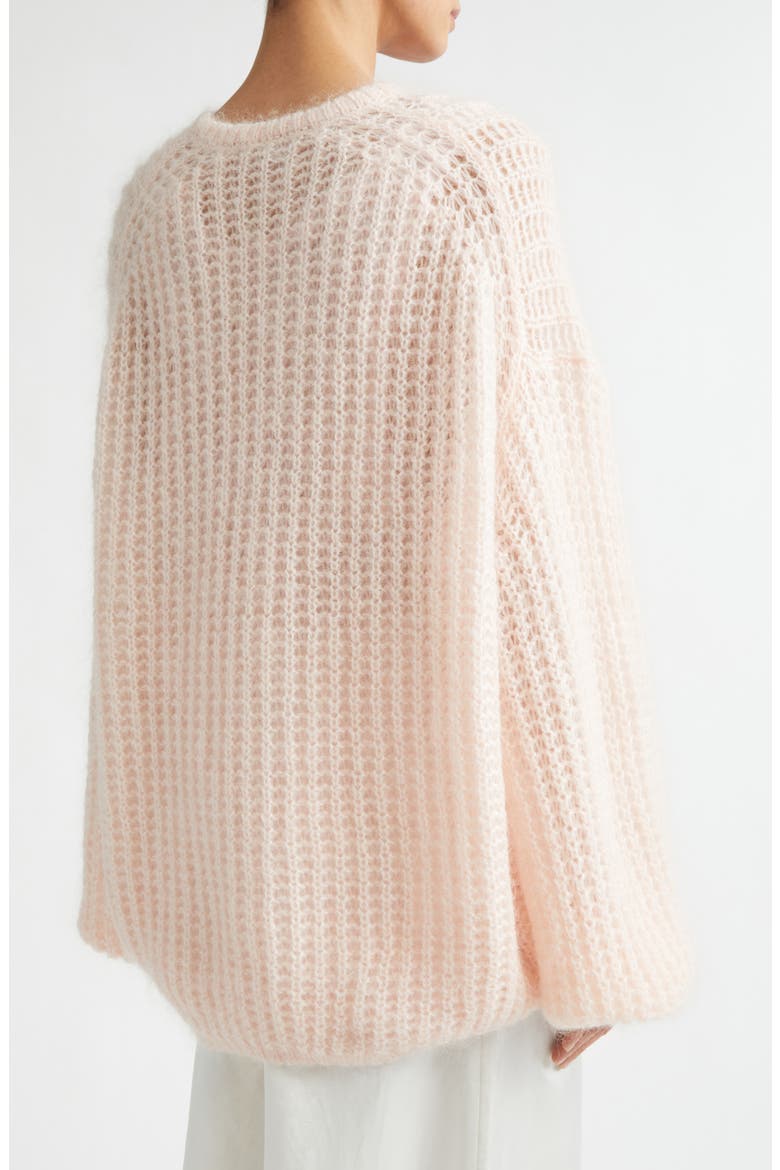 Puffed Wool & Mohair Open Stitch Sweater, Alternate, color, BLOOM