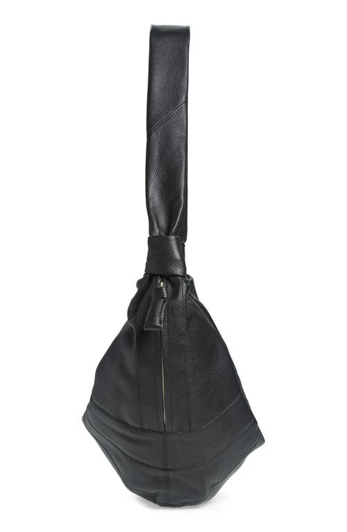 Lemaire Large Croissant Leather Bag In Black