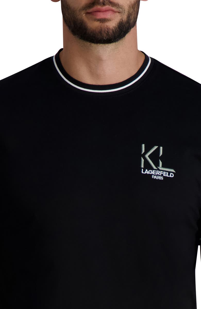 KARL LAGERFELD PARIS Embroidered Crewneck T-Shirt, Alternate, color,