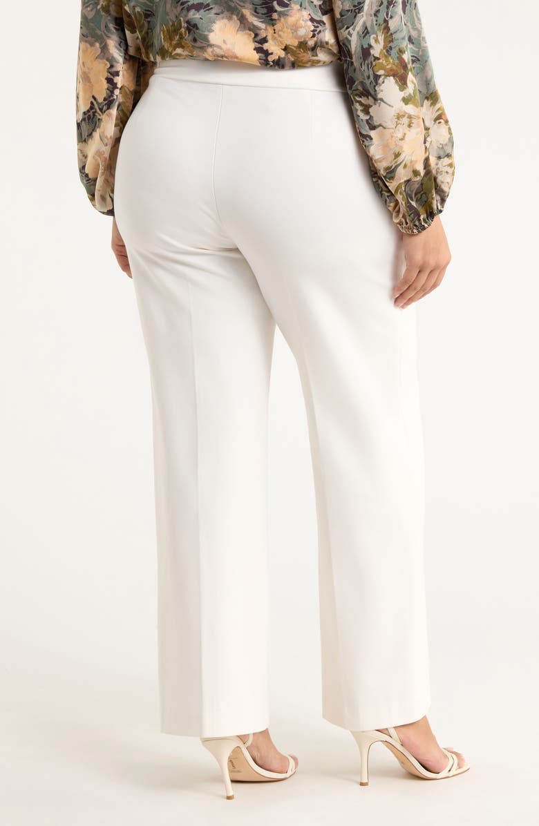 Anne Klein High Waist Wide Leg Pull-On Pants, Alternate, color, White Dove