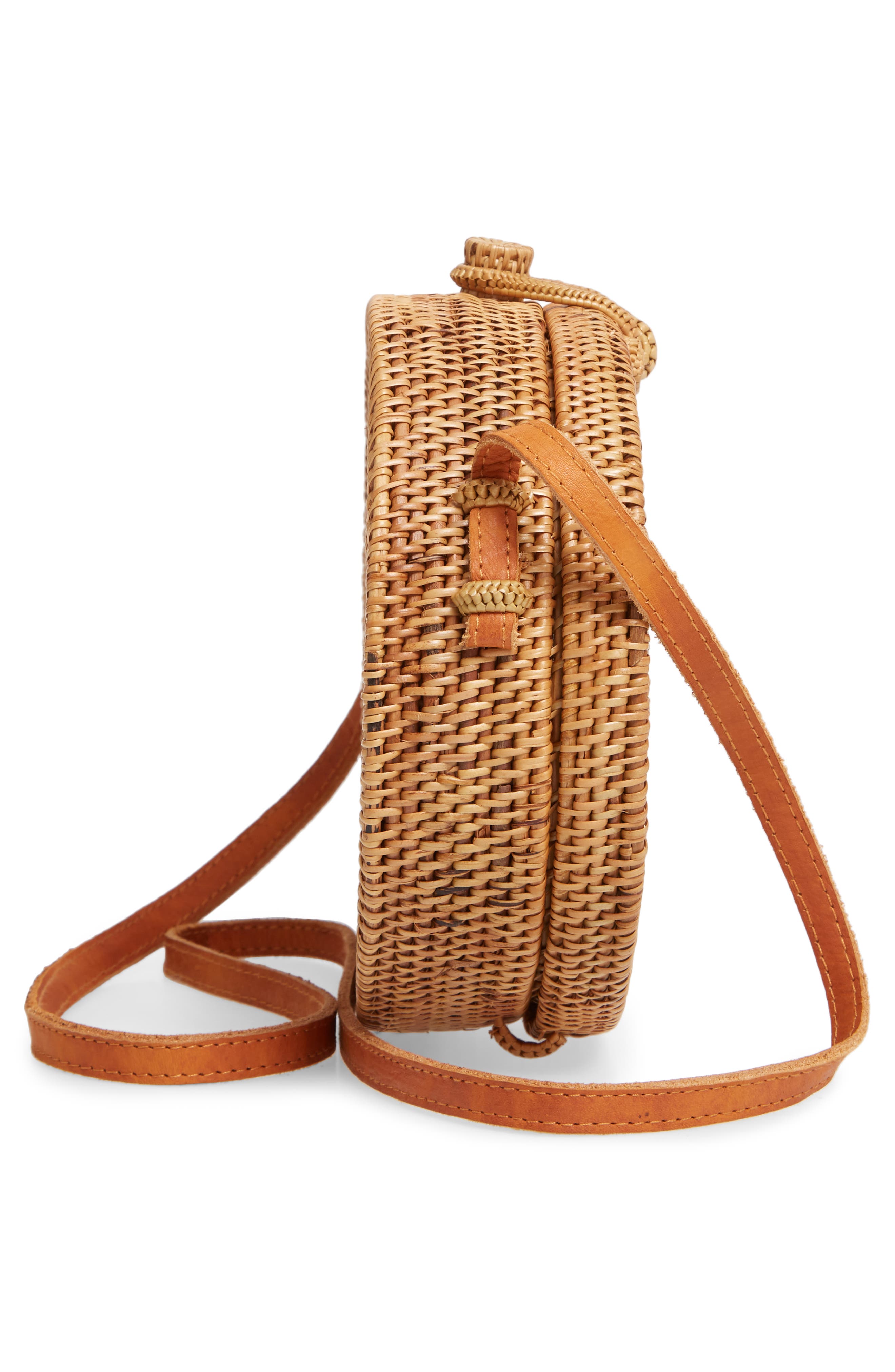 Street Level Oval Rattan Canteen Bag, Alternate, color, 