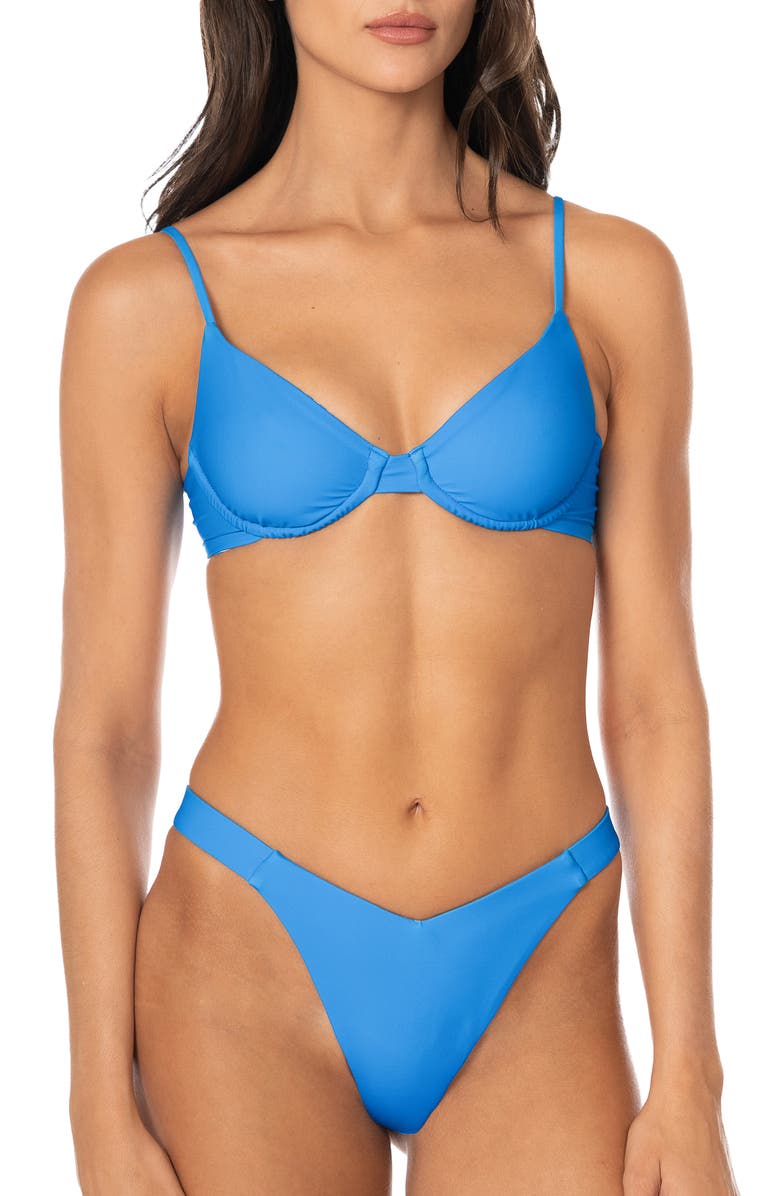 Maaji Blue Dainty Reversible Underwire Bikini Top, Alternate, color, Blue