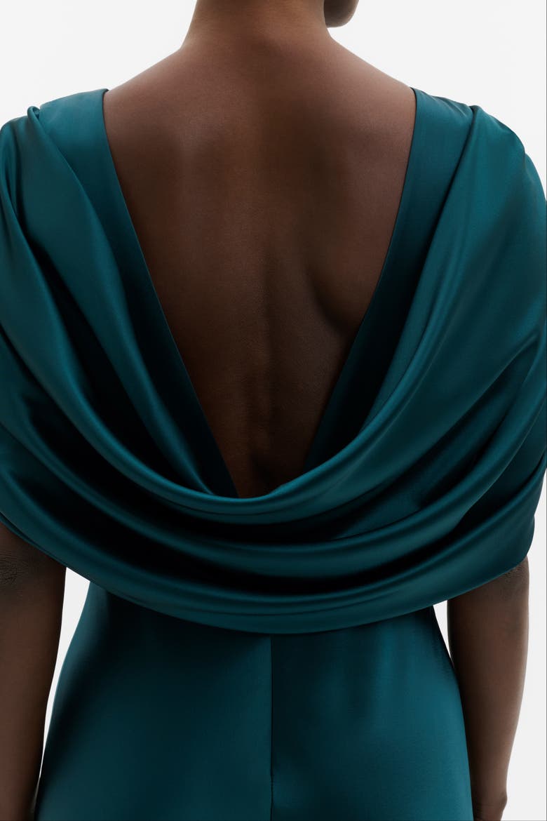 Louise Draped Back Maxi Dress, Alternate, color, Teal
