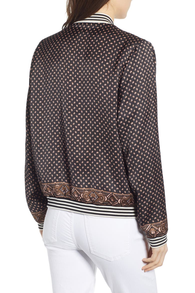 Reversible Print Satin Bomber Jacket, Alternate, color, COMBO P