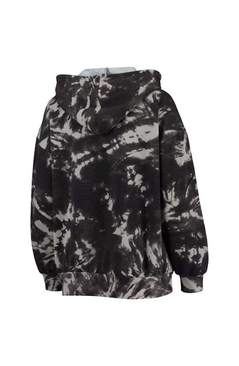 Majestic Threads Women's Majestic Threads Black Chicago Bulls Burble Tie-Dye Tri-Blend Pullover Hoodie, Alternate, color, Black