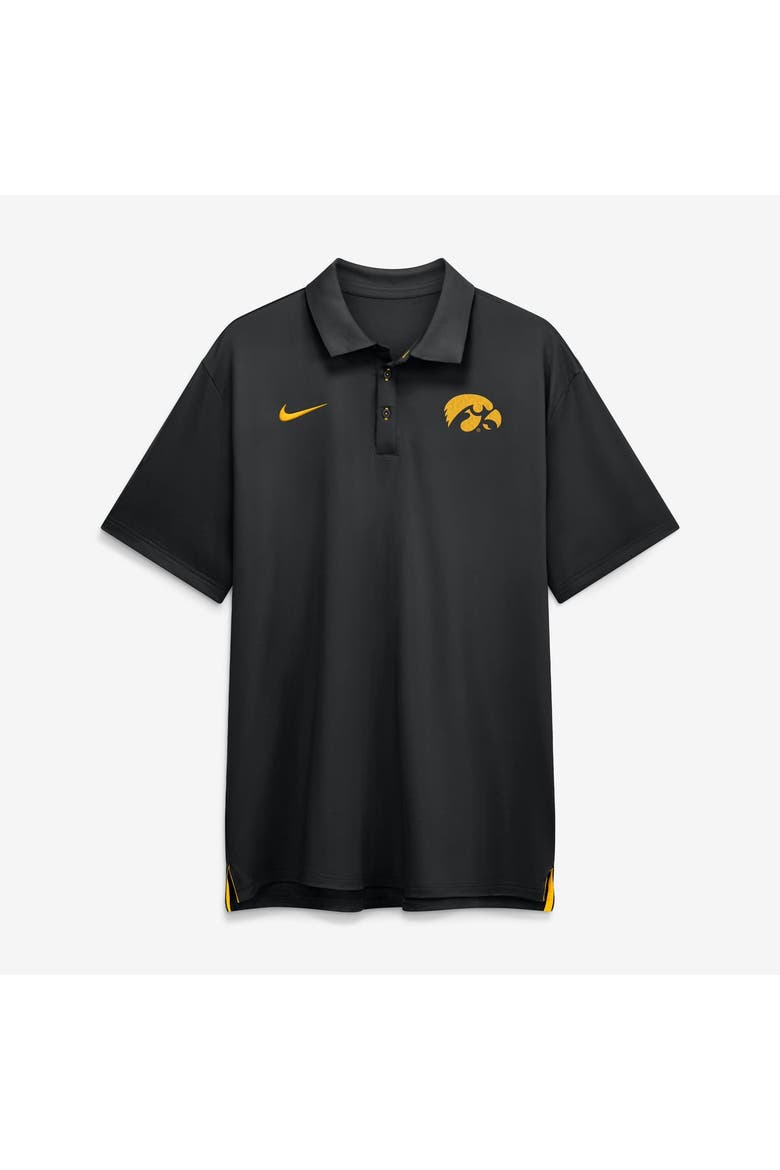 Men's Nike Black Iowa Hawkeyes 2026 Sideline Tour Dri-FIT Polo, Main, color, Black