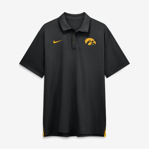Men's Nike Black Iowa Hawkeyes 2026 Sideline Tour Dri-FIT Polo