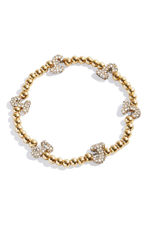 Pavé Pisa Station Beaded Bracelet