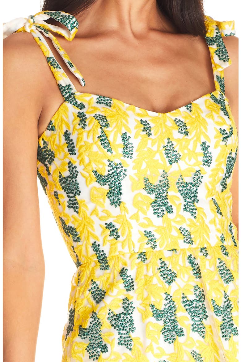 Wren Tie Shoulder High/Low Cocktail Dress, Alternate, color, CANARY MULTI