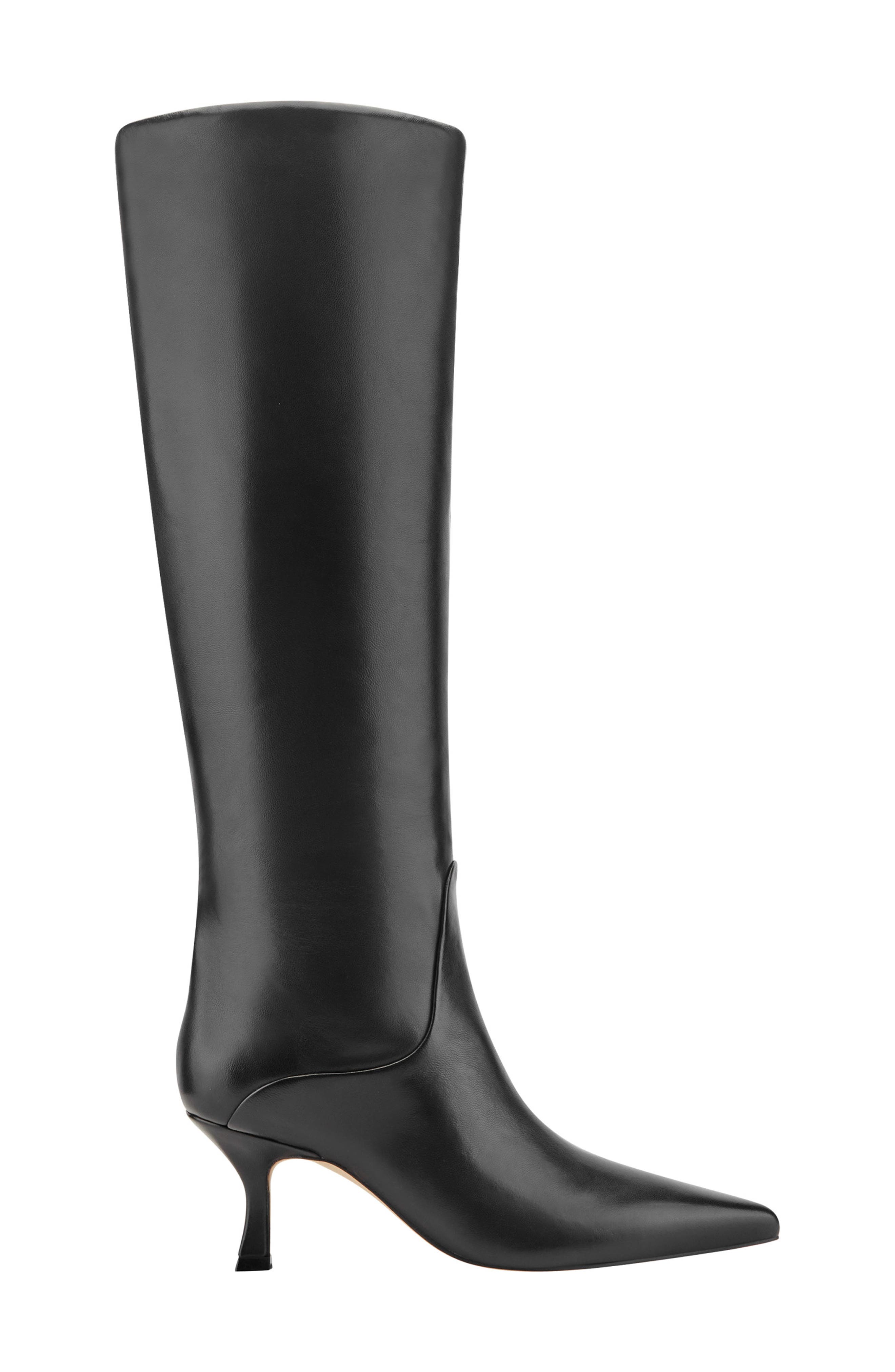 Visola Pointed Toe Knee High Boot, Alternate, color, BLACK SMOOTH LEATHER