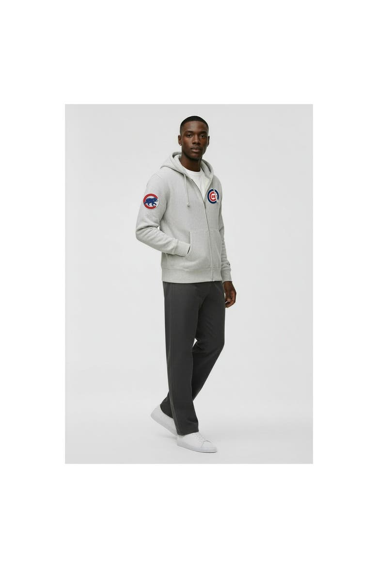 Men's Champion  Gray Chicago Cubs Reverse Weave Chenille Full-Zip Hoodie, Alternate, color, Gray