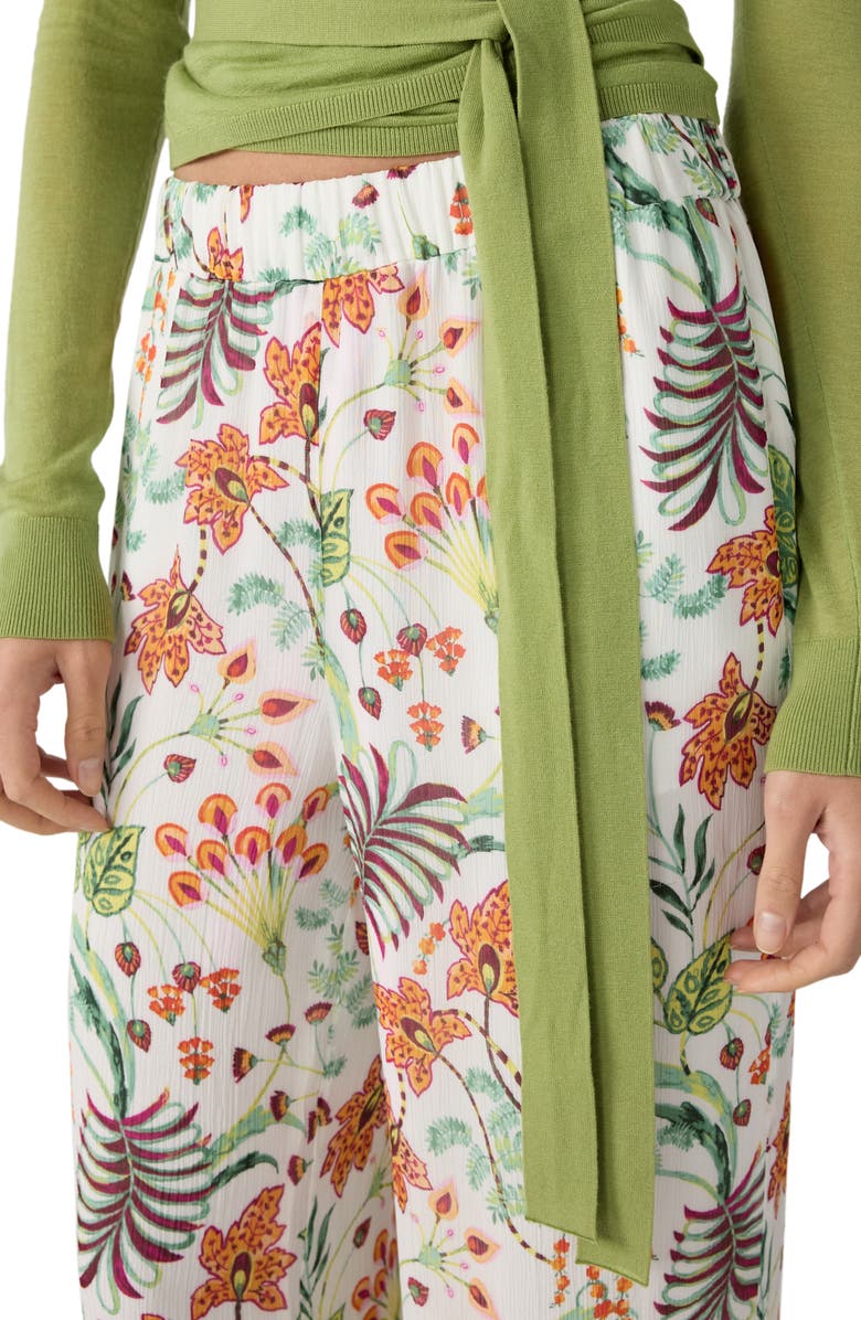 Diane von Furstenberg Verick Print Wide Leg Pants, Alternate, color, Miragevine White