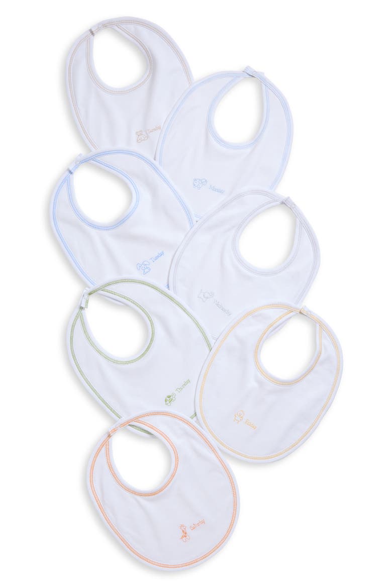 Days of the Week Assorted 7-Pack Pima Cotton Bibs, Main, color, BOY ENGLISH