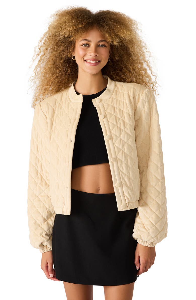 Steve Madden Brylee Quilted Jacket, Alternate, color, Irish Cream