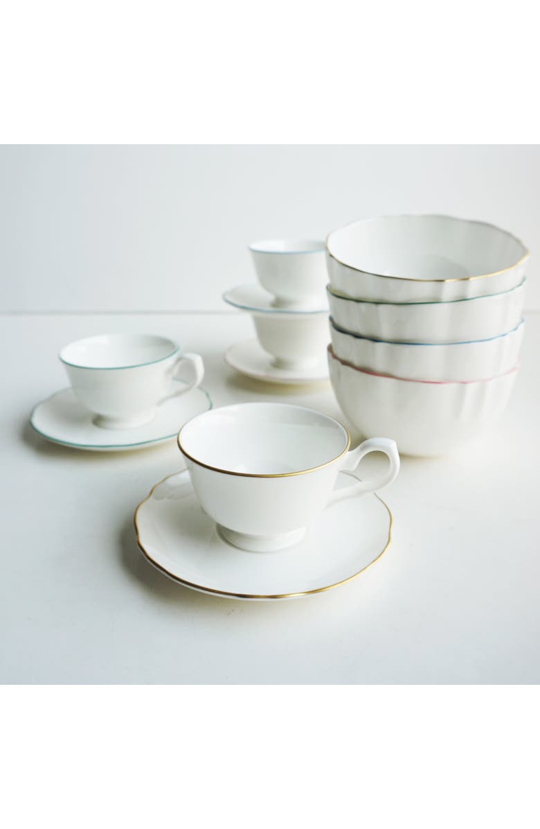 Twig New York Amelie Set of 2 Espresso Cups & Saucers, Alternate, color, Brushed Gold