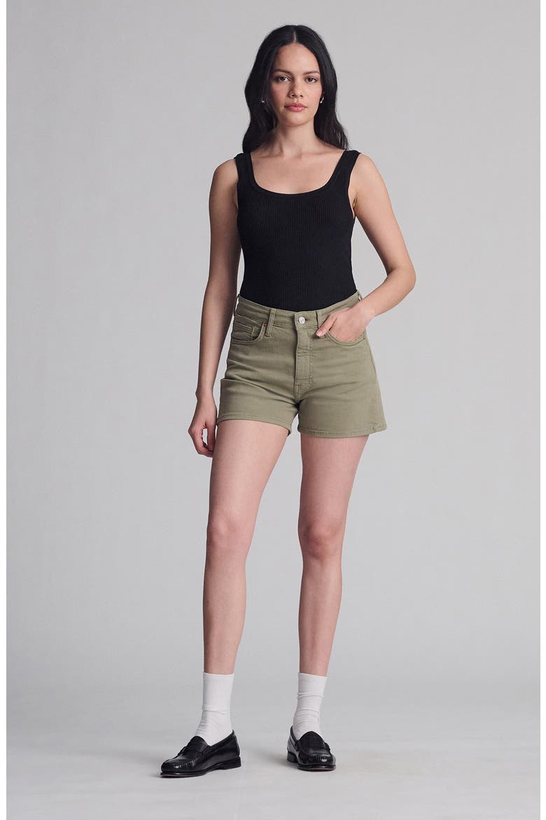 Heidi High Waist Denim Shorts, Alternate, color, GREEN FLEX BLUE