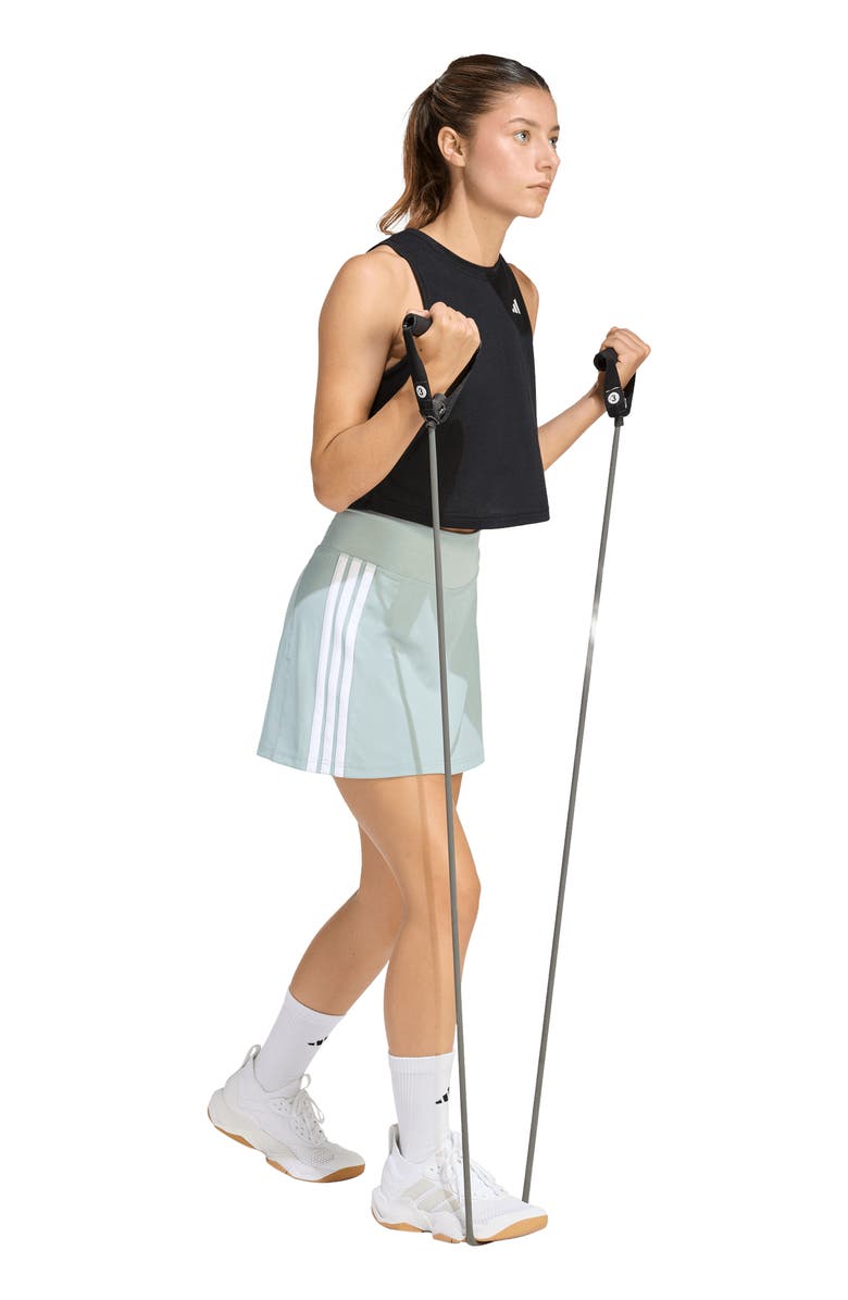 adidas 3-Stripes Climacool Skort, Alternate, color, Wonder Sage/ White