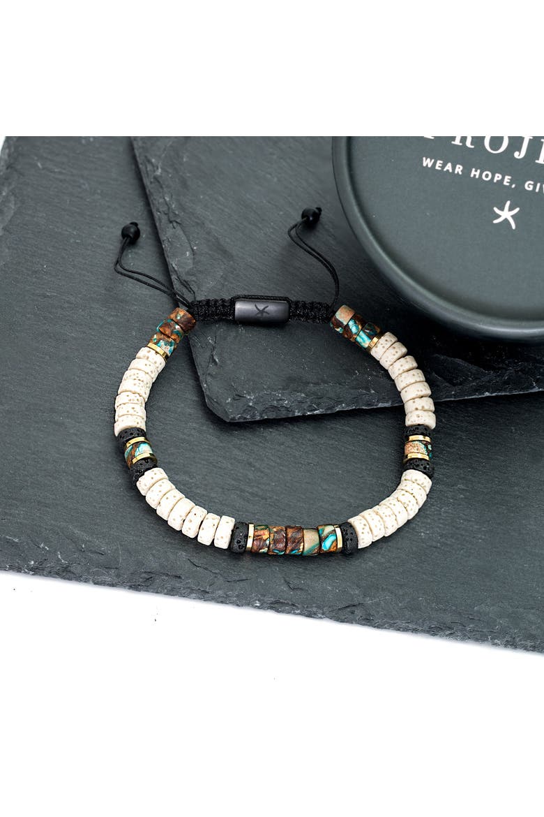 Vanguard Lava Bead Men's Bracelet, Alternate, color, Black