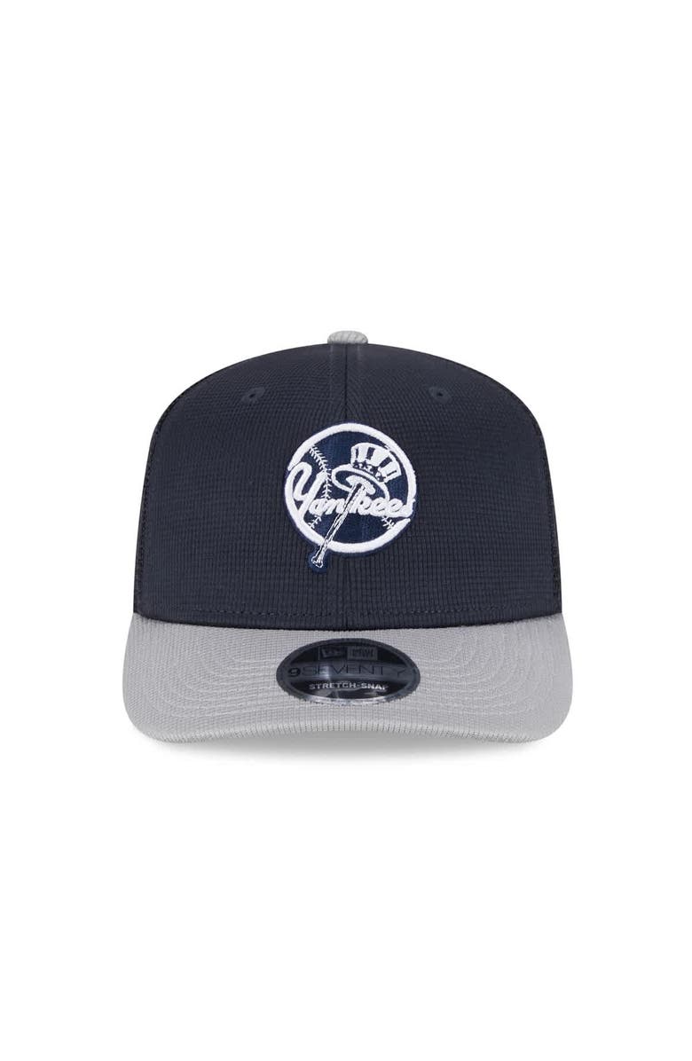 New Era Men's New Era  Navy/Gray New York Yankees 2025 Batting Practice 9SEVENTY Stretch-Snap Trucker Hat, Alternate, color, 