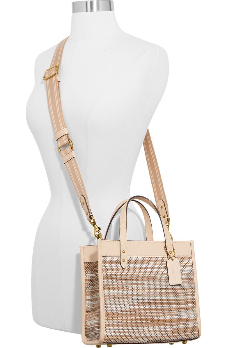 COACH Field Upcycled Woven Leather Tote, Alternate, color,