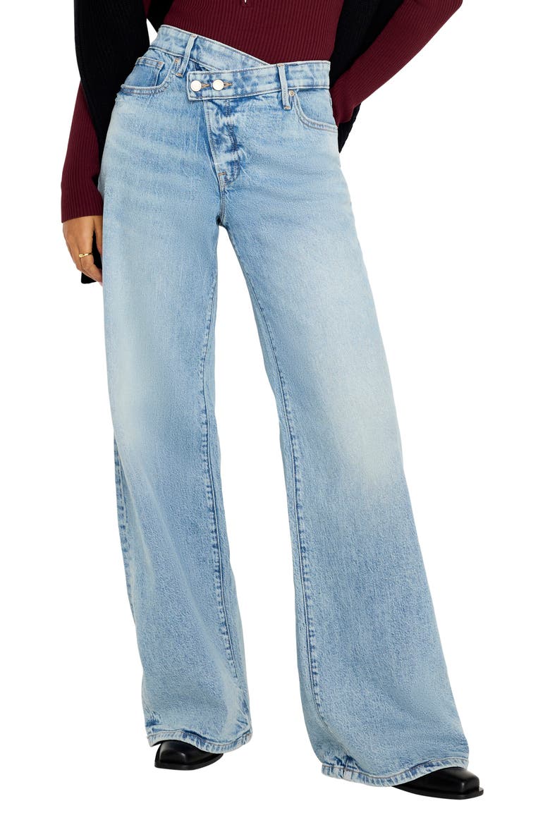 Good Ease Crossover Waist Wide Leg Jeans, Main, color, INDIGO712